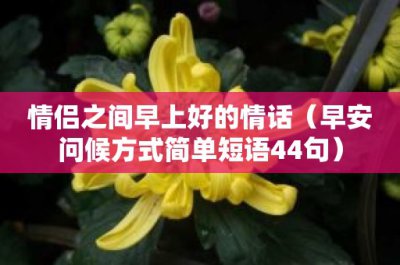 ​情侣之间早上好的情话（早安问候方式简单短语44句）