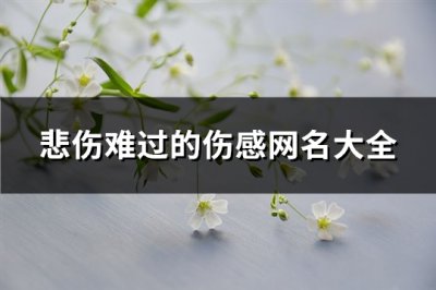 ​悲伤难过的伤感网名大全(共821个)