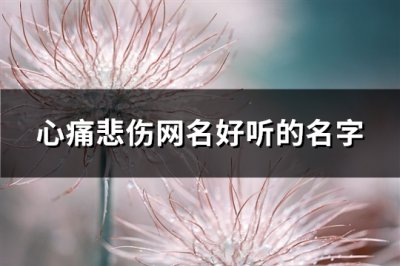 ​心痛悲伤网名好听的名字(精选560个)