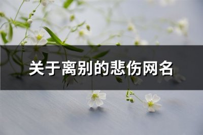 ​关于离别的悲伤网名(437个)