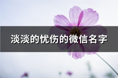 ​淡淡的忧伤的微信名字(341个)