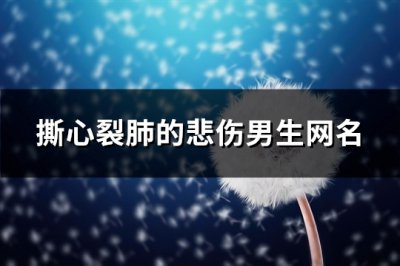 ​撕心裂肺的悲伤男生网名(精选324个)