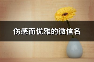 ​伤感而优雅的微信名(共336个)