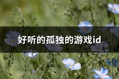 ​好听的孤独的游戏id(361个)