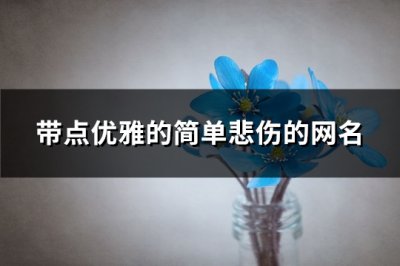 ​带点优雅的简单悲伤的网名(精选234个)